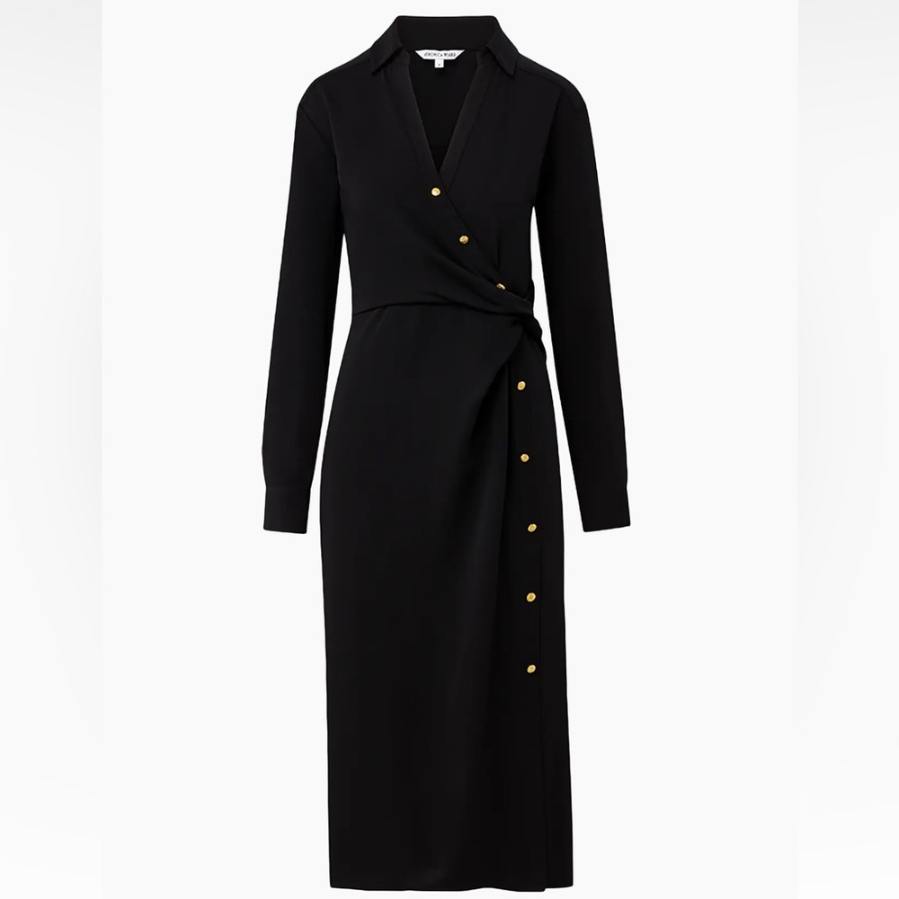 Veronica Beard Black midi Wrap Dress